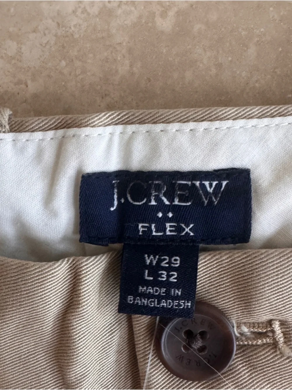 J Crew Factory Straight Fit Flex Chino Pant Mens Size 29 / 32 Khaki Beige